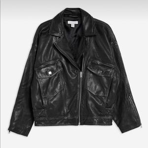 TOPSHOP Oversized Leather Jacket NWT